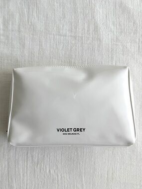 Violet Grey White Makeup Bag